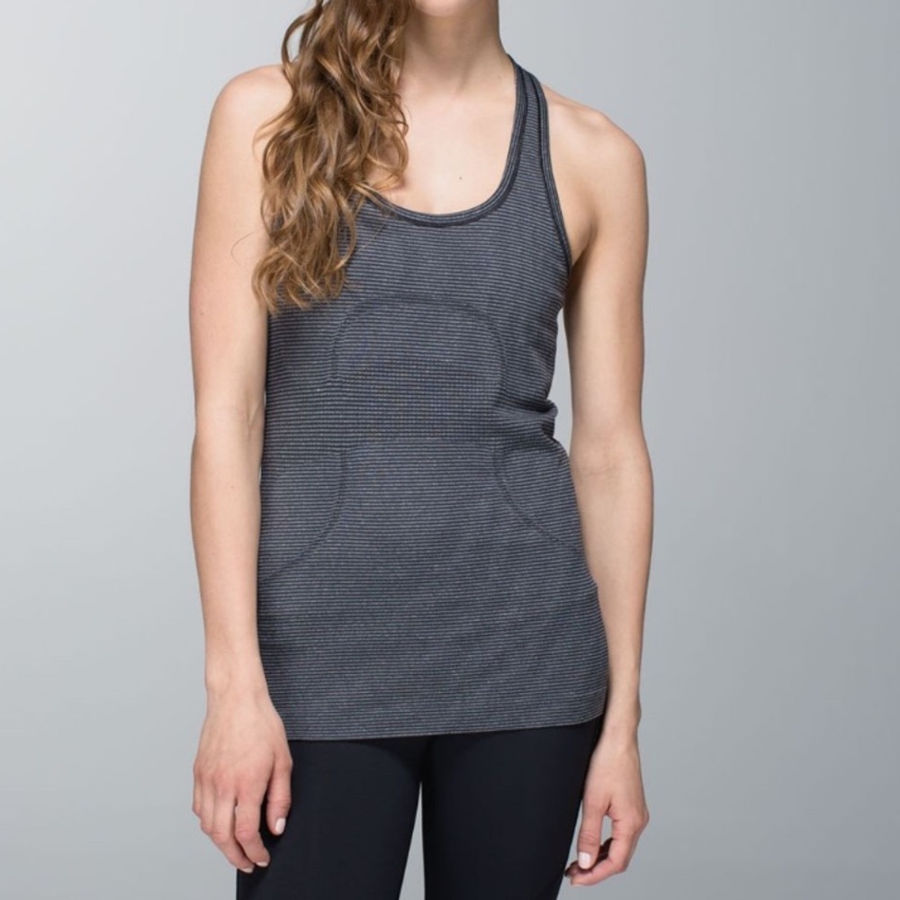 • Lululemon • Women’s Run: Swiftly Tech Racerback Black / White Stripe 4